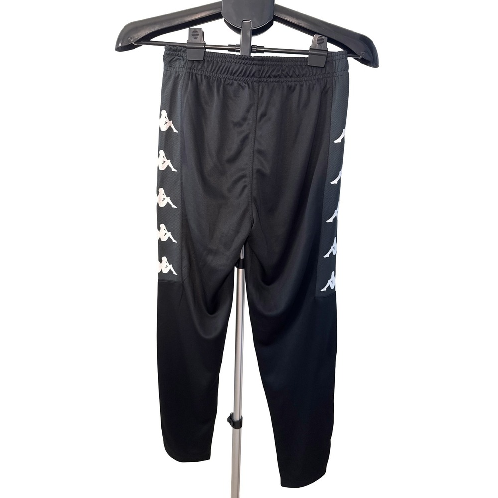 Kappa Banda Track Pants Black Logo Tape Joggers Zip Ankle Athletic Unisex XS NWT - Picture 2 of 6
